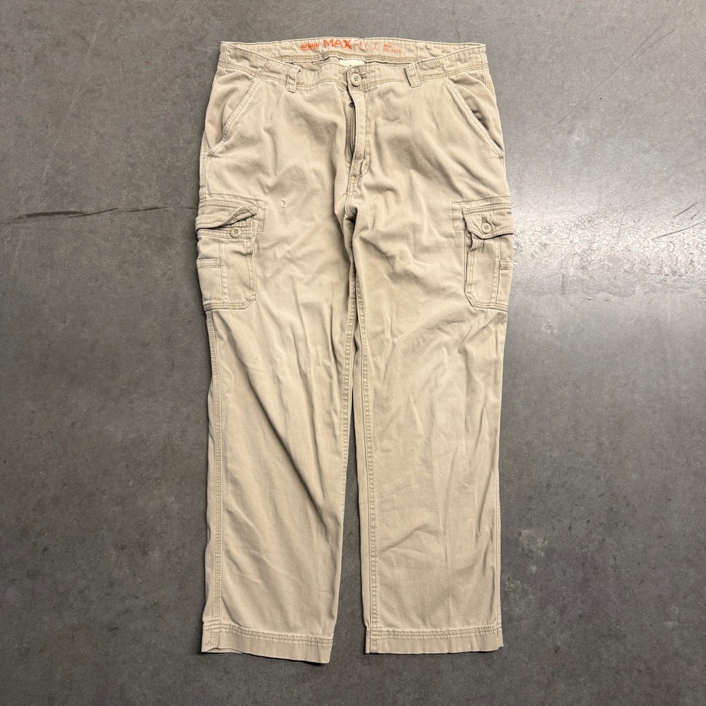 Urban Pipeline Max Flex Cargo Pants Mens 38x32 Khaki Tan Relaxed Fit YU73X510R